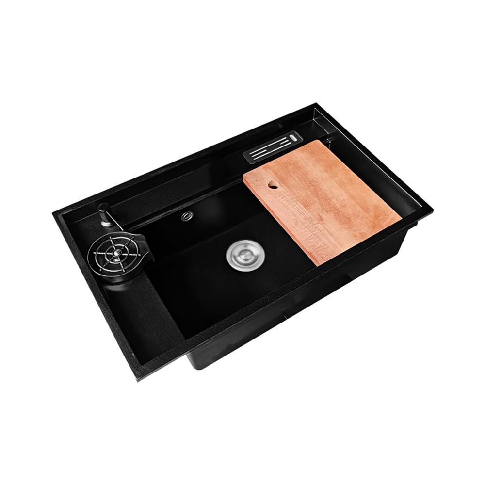 ซิงค์ฝัง 1 หลุม TECNOPLUS GIN 1B สีดำ