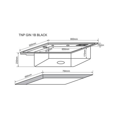 ซิงค์ฝัง 1 หลุม TECNOPLUS GIN 1B สีดำ_3