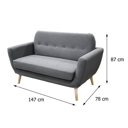 โซฟา 2 ที่นั่ง FURDINI SCANDI SAVANNAH สีเทาเข้ม_8