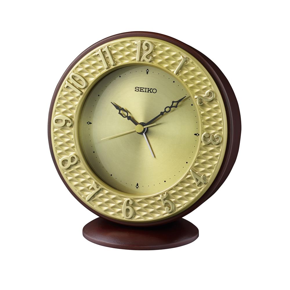 นาฬิกาตั้งโต๊ะ SEIKO CLOCKS QXE066B 4.3X4.7 นิ้ว สีทอง