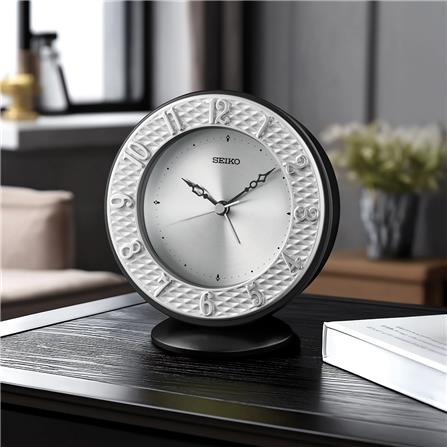 นาฬิกาตั้งโต๊ะ SEIKO CLOCKS QXE066K 4.3X4.7 นิ้ว สีเงิน_4