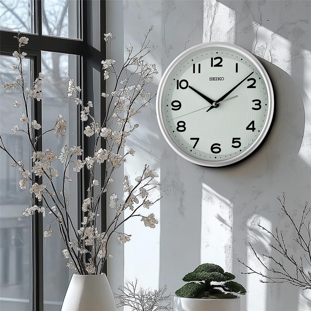 นาฬิกาแขวน SEIKO CLOCKS QXA836S 8.5 นิ้ว สีเงิน