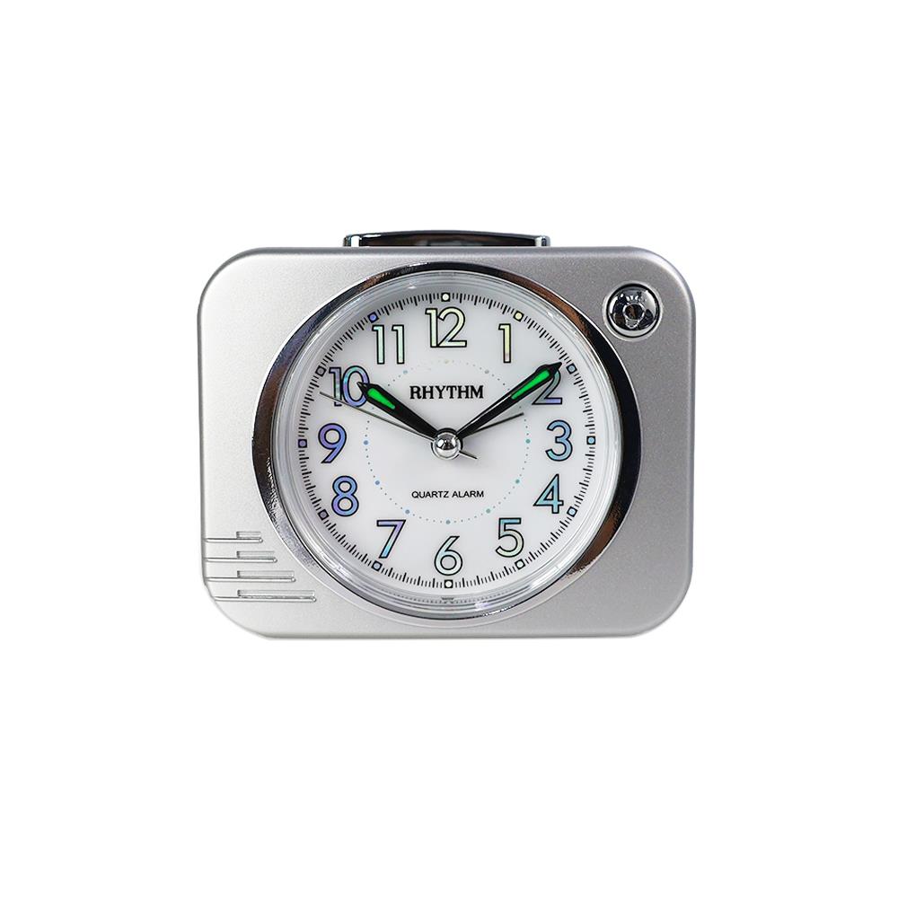 นาฬิกาปลุก RHYTHM CRA827NR66 4.2X3.7 นิ้ว สีเงิน