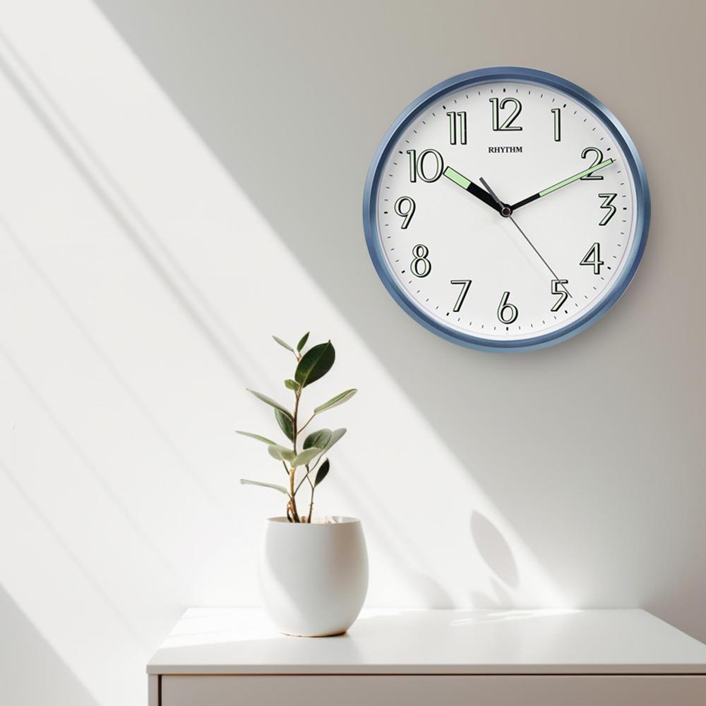 นาฬิกาแขวน RHYTHM CMG727NR04 9.5 นิ้ว สีฟ้า