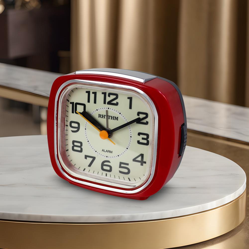 นาฬิกาปลุก RHYTHM CRE847WR01 4 นิ้ว สีแดง