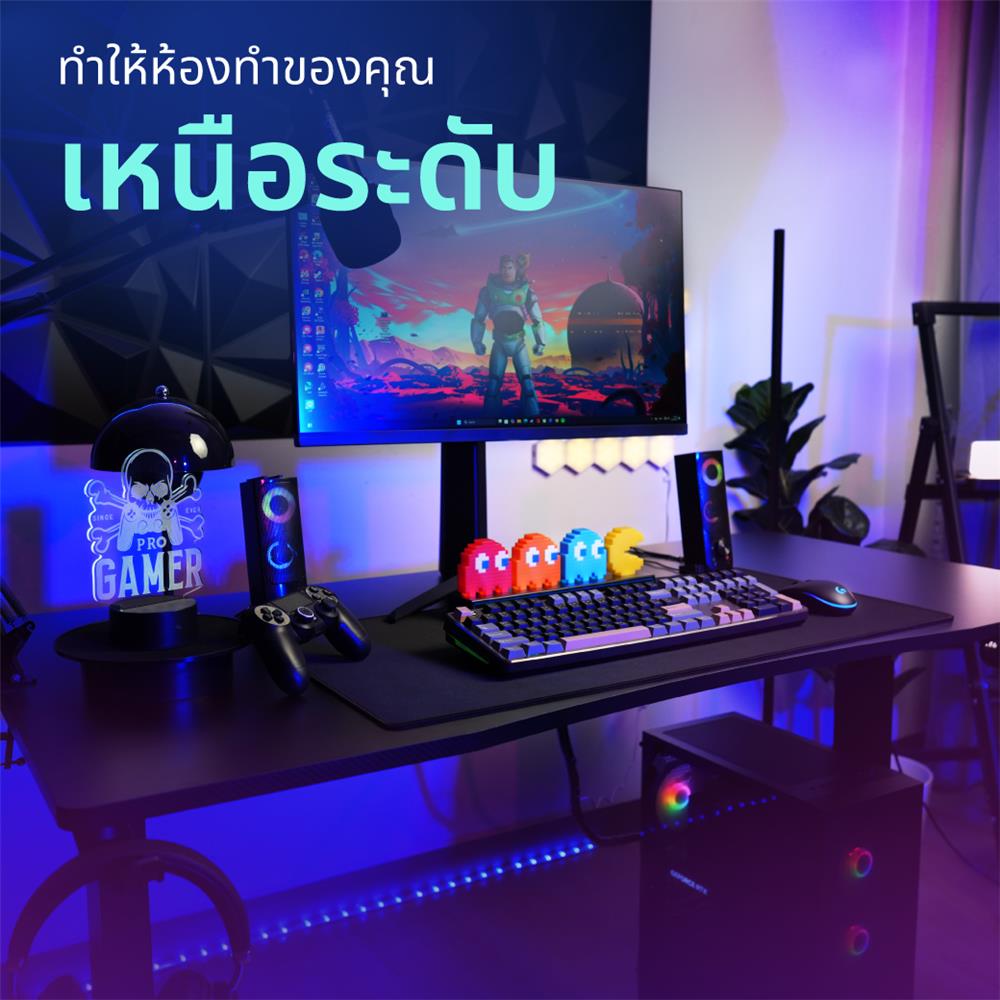 โต๊ะเกมมิ่งปรับระดับไฟฟ้า BEWELL TBS05 TOP05-160 ACC05-BK 160 ซม. สีดำ