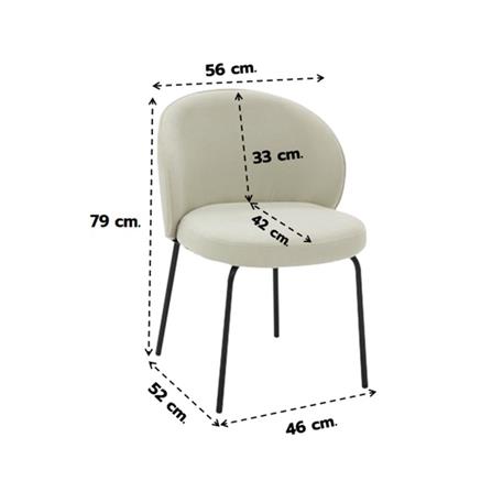 เก้าอี้ทานข้าว SB FURNITURE EINIALA 19224114 สีครีม_5