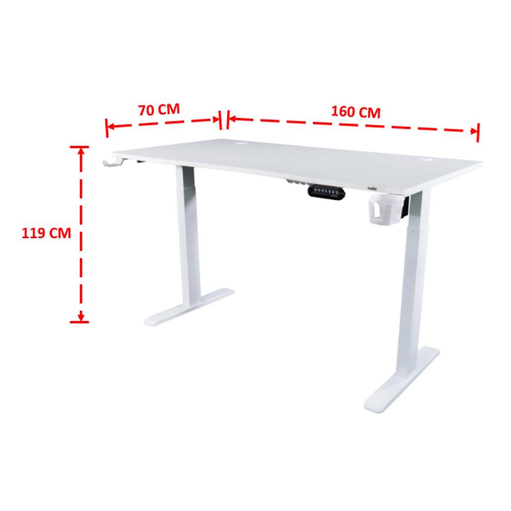 โต๊ะเกมมิ่งปรับระดับไฟฟ้า BEWELL TBS05 TOP05-160 ACC05-WH 160 ซม. สีขาว