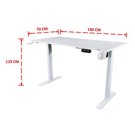 โต๊ะเกมมิ่งปรับระดับไฟฟ้า BEWELL TBS05 TOP05-160 ACC05-WH 160 ซม. สีขาว_12