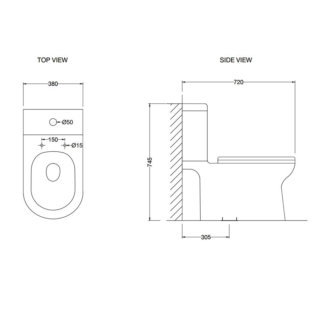 สุขภัณฑ์ 2 ชิ้น HAFELE 495.61.482 3/4.8 ลิตร สีขาว