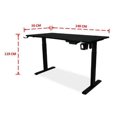 โต๊ะเกมมิ่งปรับระดับไฟฟ้า BEWELL TBS05-140 ACC05-BK 140 ซม. สีดำ_14