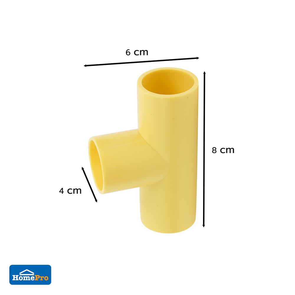 ข้อต่อ 3 ทาง ELECKTA 1 นิ้ว สีเหลือง (แพ็ก 2 ชิ้น)