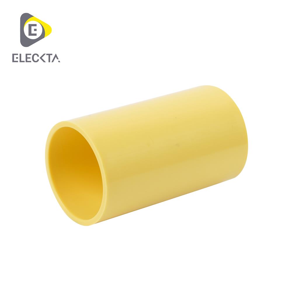 ข้อต่อตรง ELECKTA 1 นิ้ว สีเหลือง (แพ็ก 2 ชิ้น)