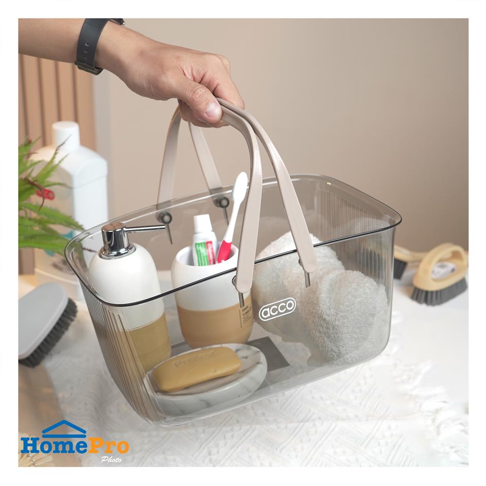 ถังหูหิ้ว ACCO KLEAR 30X20X15 ซม. สีเทาใส