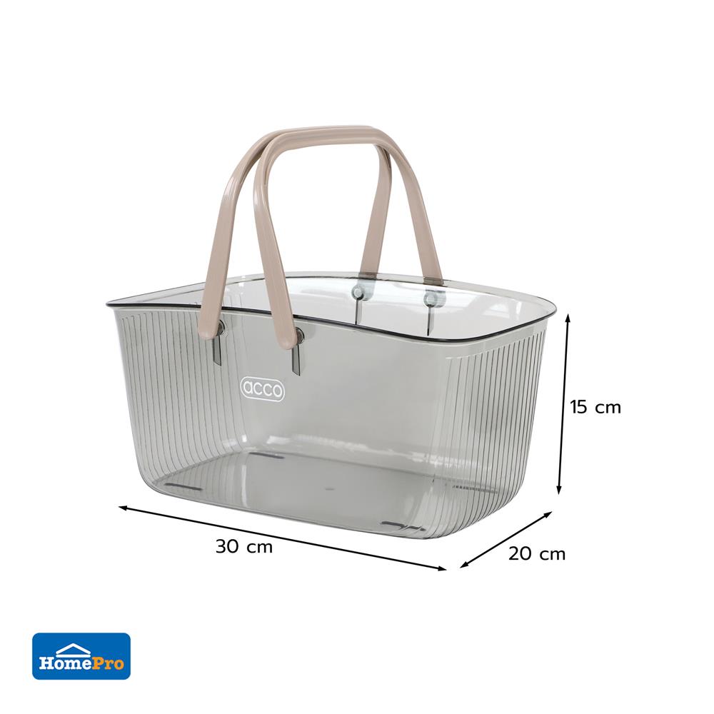 ถังหูหิ้ว ACCO KLEAR 30X20X15 ซม. สีเทาใส