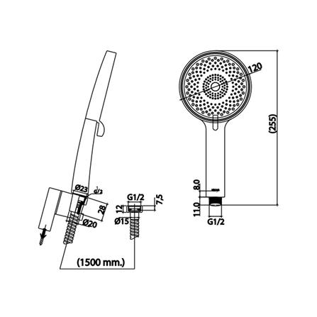 ชุดฝักบัวสายอ่อน 3 ระดับ PREMA P106(HM)_1