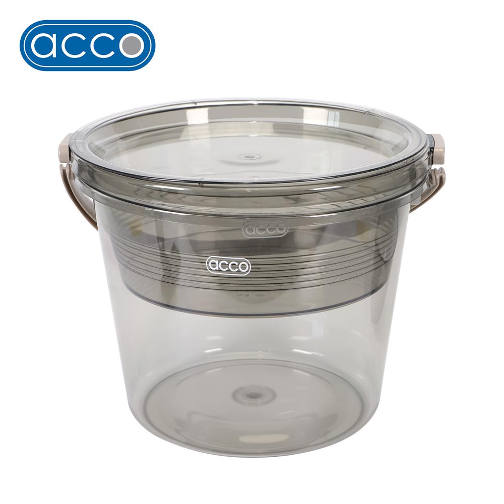ชุดกะละมังถังน้ำ ACCO KLEAR 11.5 ลิตร สีเทาใส_0