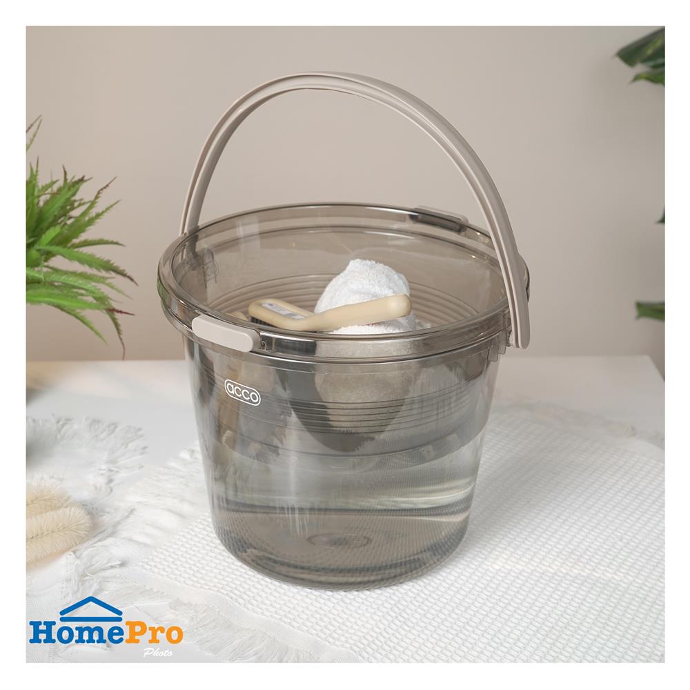 ชุดกะละมังถังน้ำ ACCO KLEAR 11.5 ลิตร สีเทาใส
