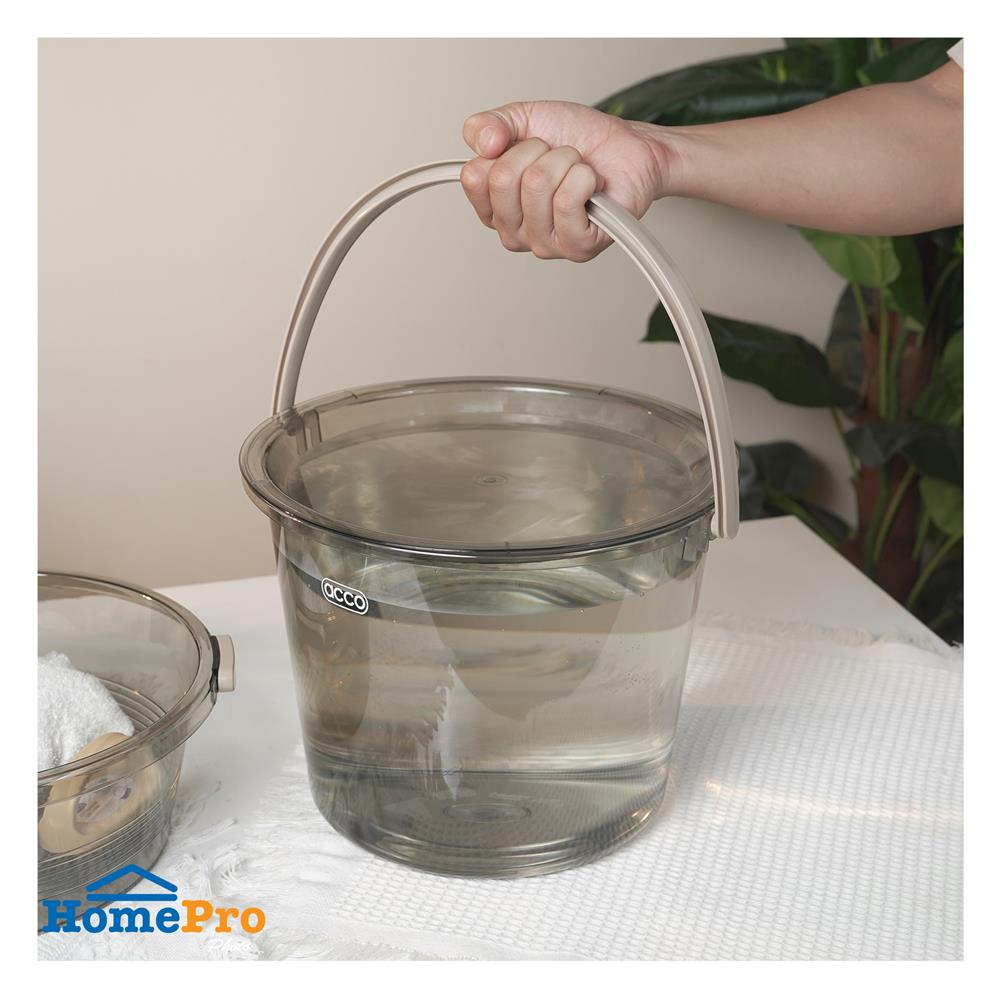 ชุดกะละมังถังน้ำ ACCO KLEAR 11.5 ลิตร สีเทาใส