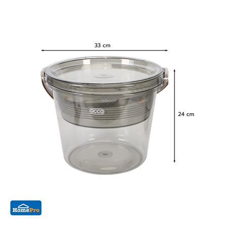 ชุดกะละมังถังน้ำ ACCO KLEAR 11.5 ลิตร สีเทาใส_8