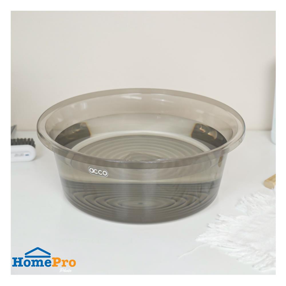 กะละมังกลม ACCO KLEAR 36.5 ซม. สีเทาใส