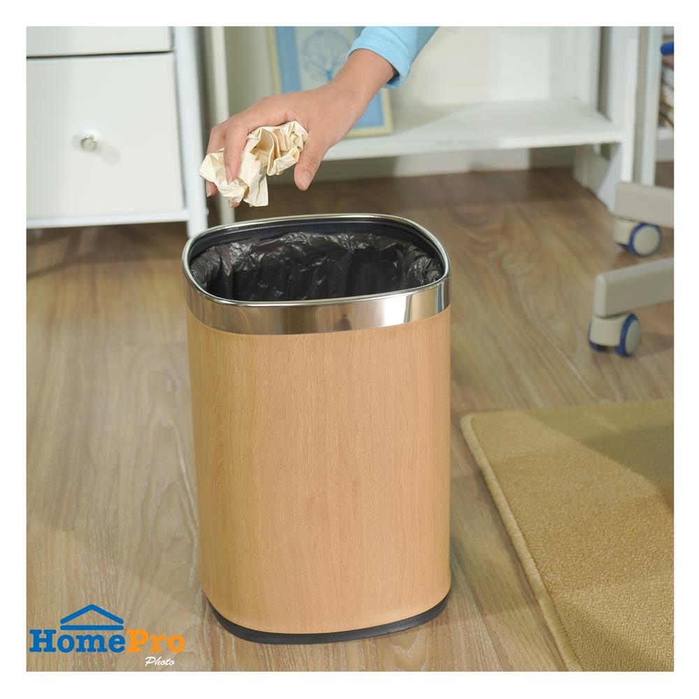 ถังขยะเหลี่ยม ACCO LUZZO 12 ลิตร สีไวท์โอ๊ค