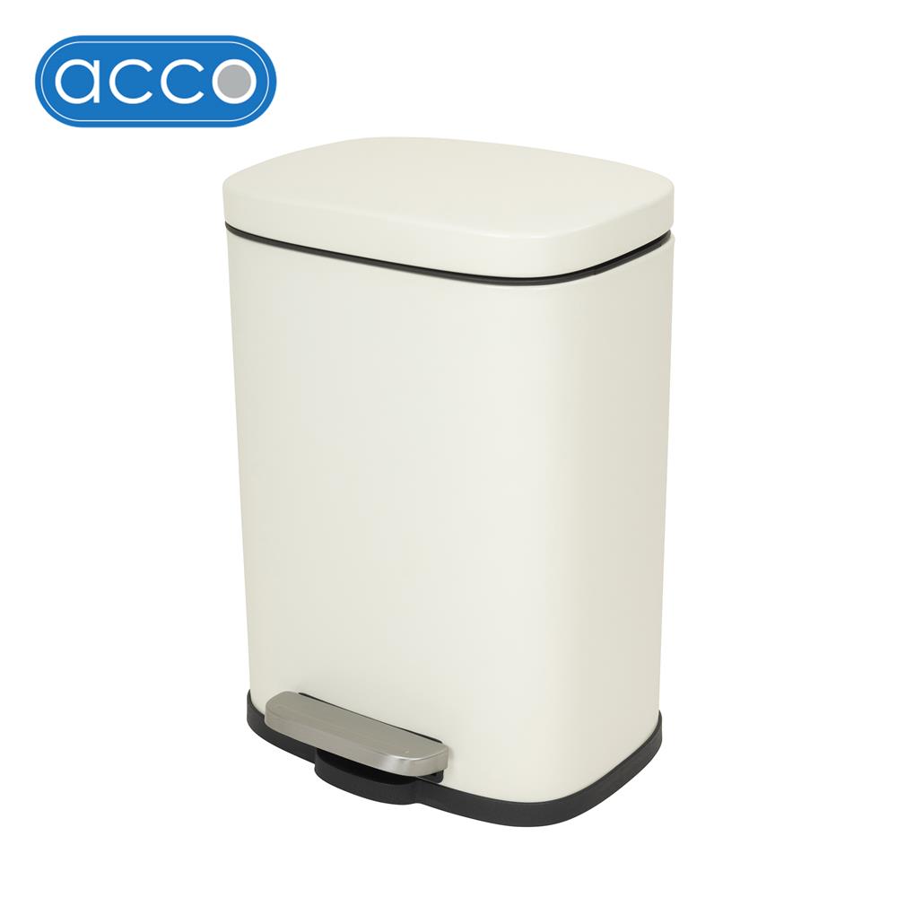 ถังขยะเหยียบเหลี่ยม ACCO TAFIA 12 ลิตร สีครีม