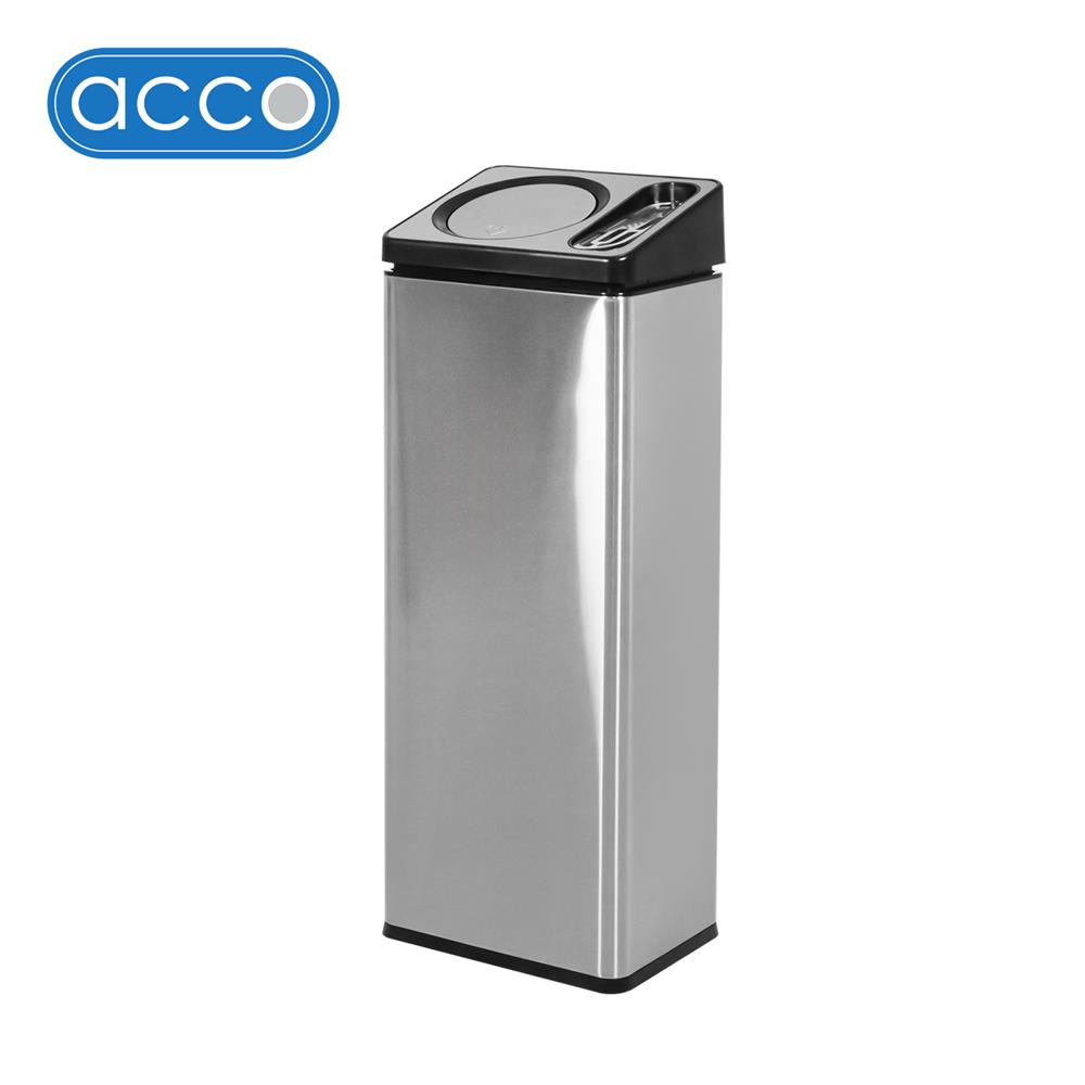 ถังขยะเหลี่ยมพร้อมที่เขี่ยบุหรี่ ACCO 30 ลิตร สีเทา_1