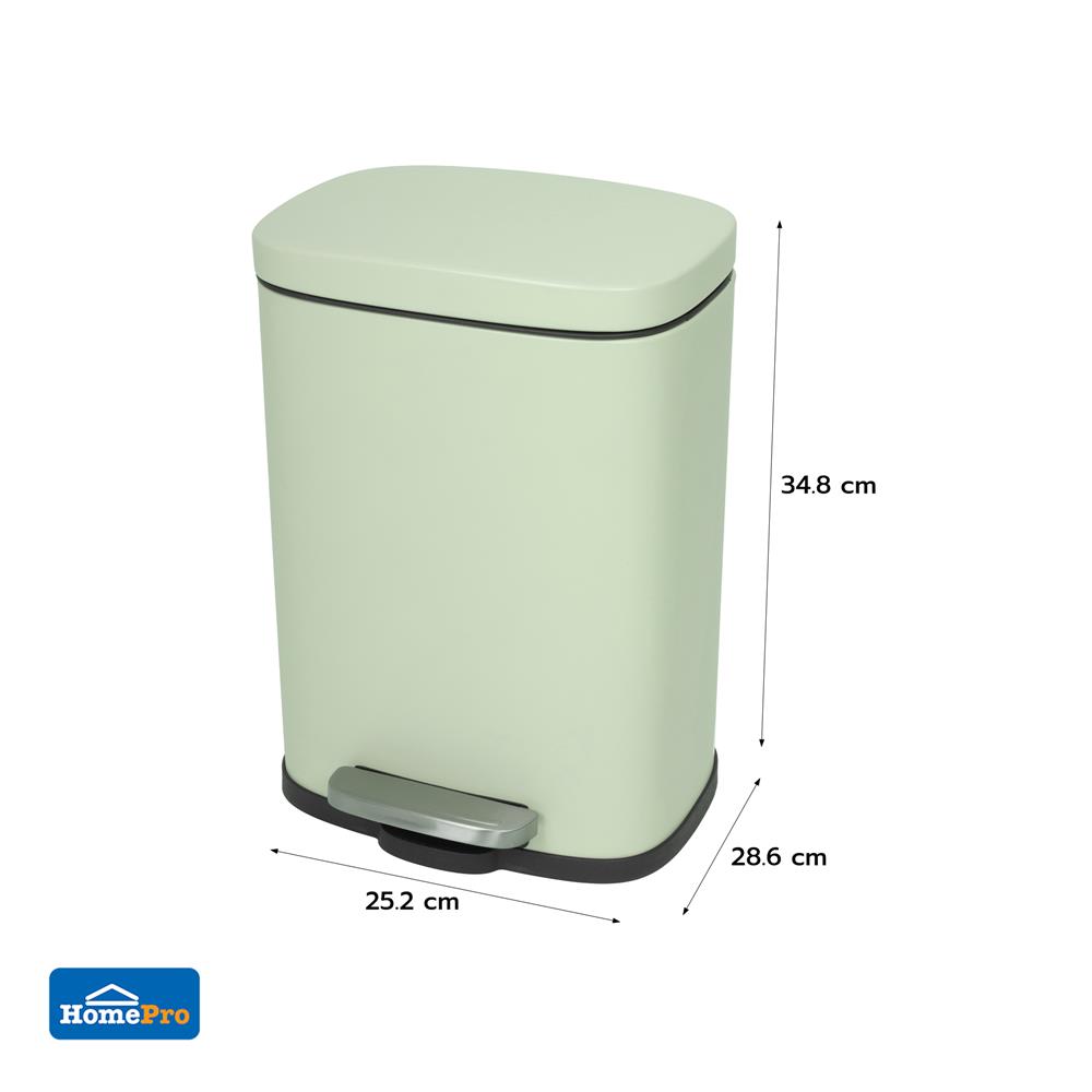 ถังขยะเหยียบเหลี่ยม ACCO TAFIA 12 ลิตร สีเขียว
