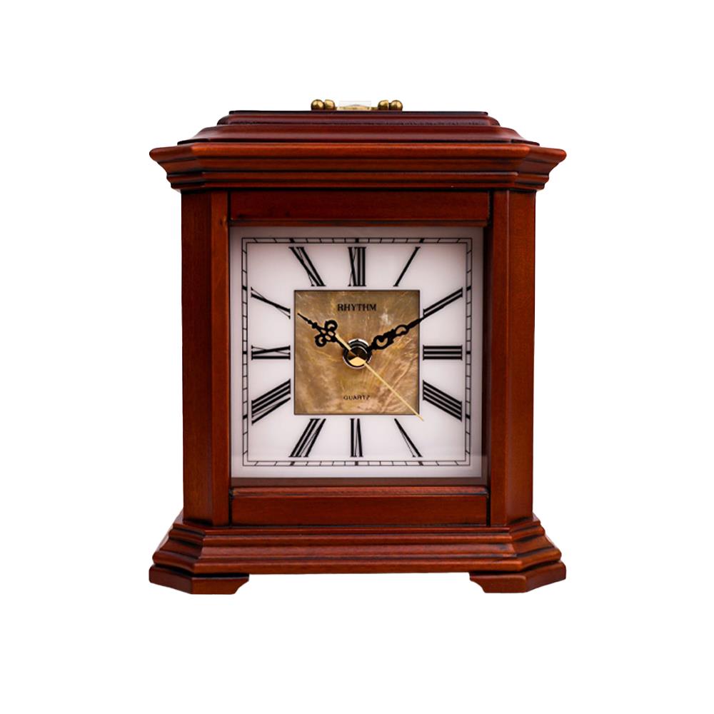 นาฬิกาตั้งโต๊ะ RHYTHM CRG114NR06 6.1X7.7 นิ้ว สีน้ำตาล