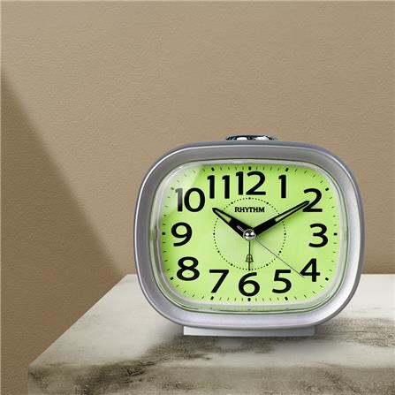 นาฬิกาปลุก RHYTHM CRA846NR19 4.4X3.8 นิ้ว สีเงิน/แดง_5