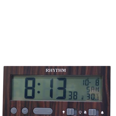 นาฬิกาปลุกดิจิทัล RHYTHM LCT108NR06 5.1X2.5 นิ้ว สีน้ำตาล_1