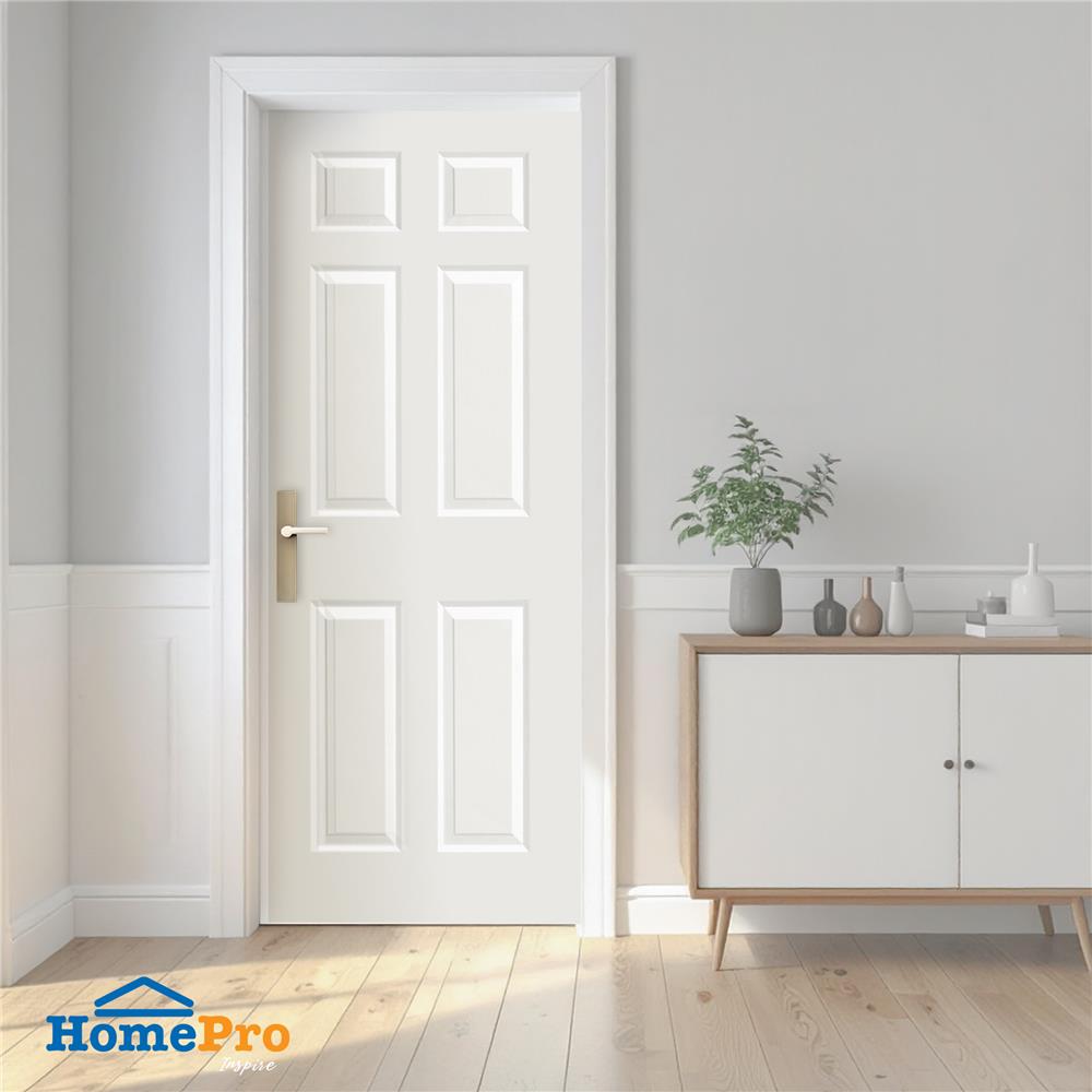 ประตูภายใน HDF ไม่เจาะลูกบิด AZLE ROMA 601 80X200 ซม. สีรองพื้น