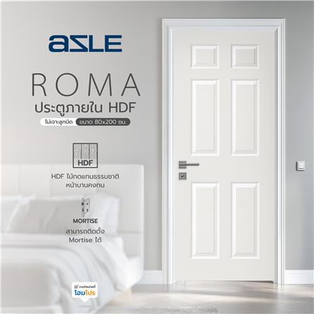 ประตูภายใน HDF ไม่เจาะลูกบิด AZLE ROMA 601 80X200 ซม. สีรองพื้น_3