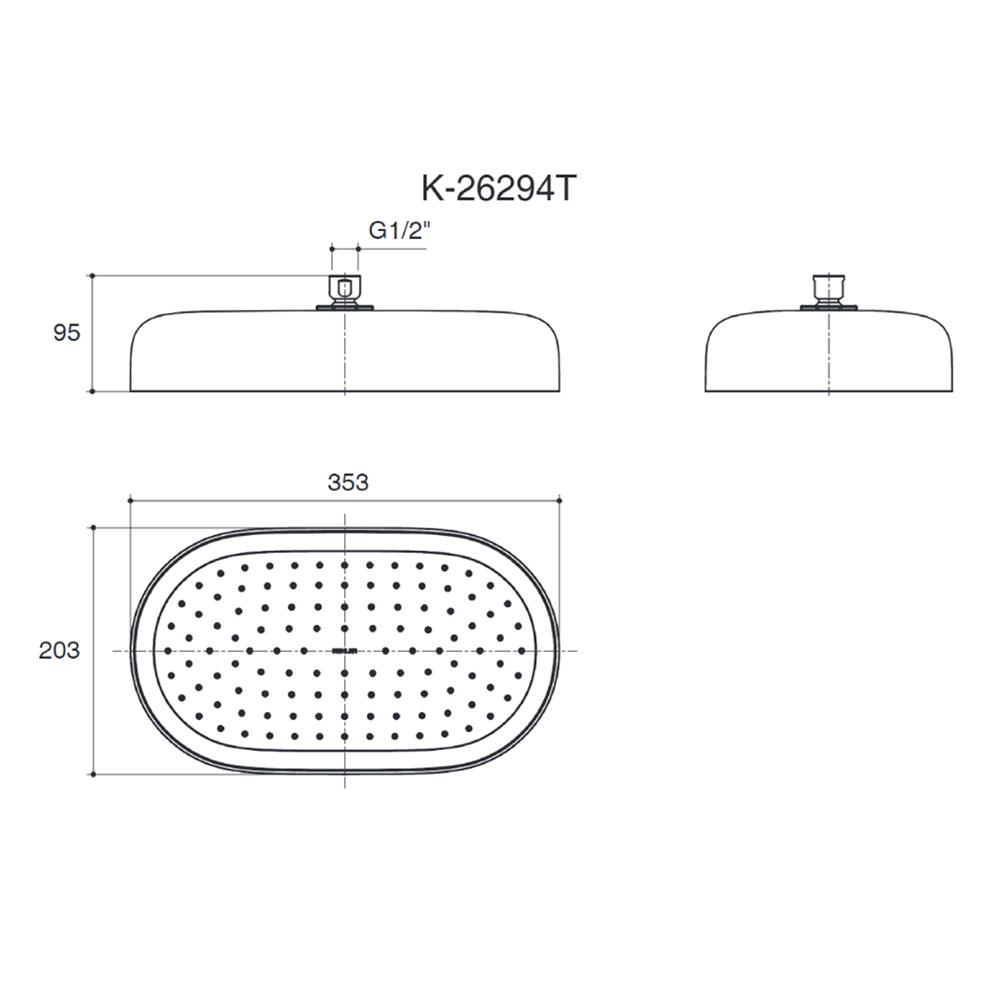 หัวฝักบัวก้านแข็ง KOHLER K-26294T-CP สีโครม