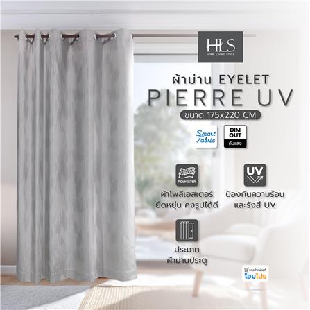 ผ้าม่าน EYELET HOME LIVING STYLE PIERRE UV 175X220 ซม. สีเทา_4
