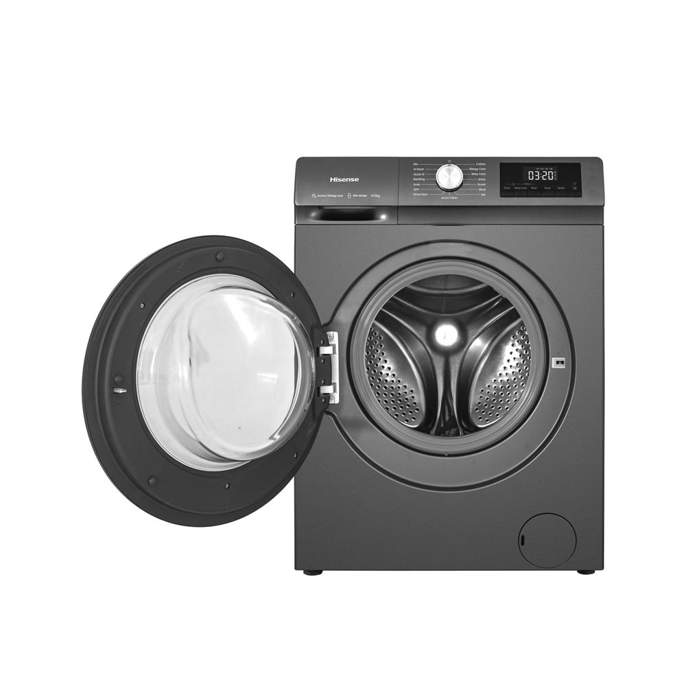 เครื่องซักผ้าฝาหน้า HISENSE WF105N1 10.5 กก. 1400 RPM อินเวอร์เตอร์ สีเทา