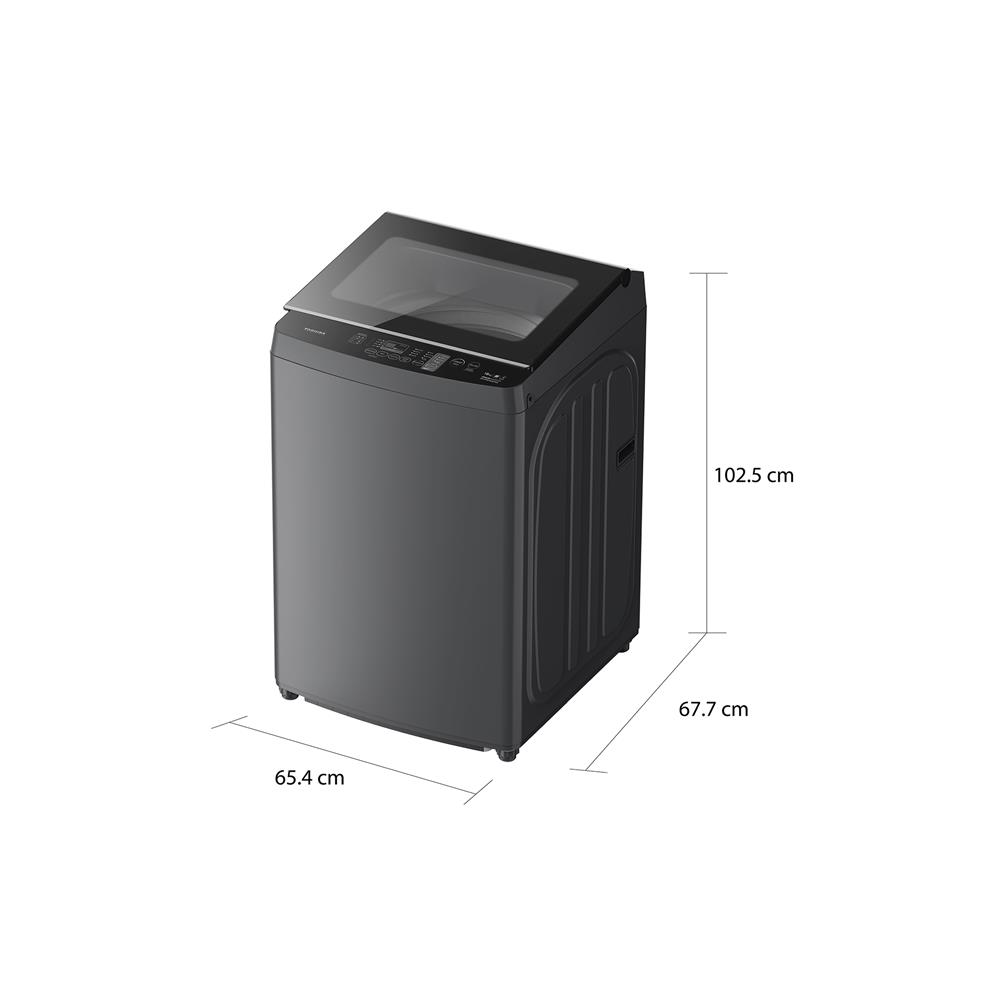 เครื่องซักผ้าฝาบน TOSHIBA AW-DUHN1900QT(SG) 18 กก. 630 RPM อินเวอร์เตอร์ สีเทา