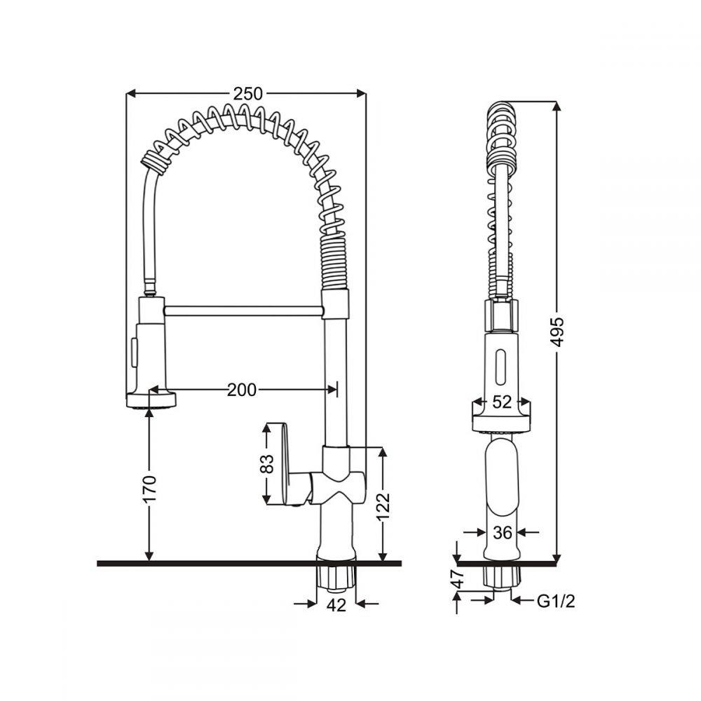 ก๊อกซิงค์เดี่ยวเคาน์เตอร์ RASLAND RA BLACK-PREME