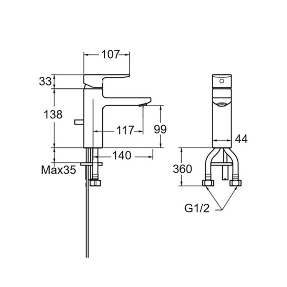 ก๊อกอ่างล้างหน้าผสม AMERICAN STANDARD A-1301-100B-GRA