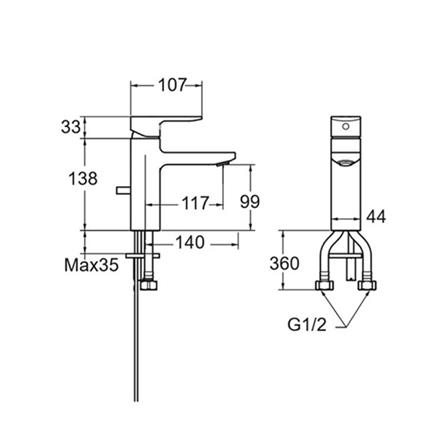 ก๊อกอ่างล้างหน้าผสม AMERICAN STANDARD A-1301-100B-GRA_2