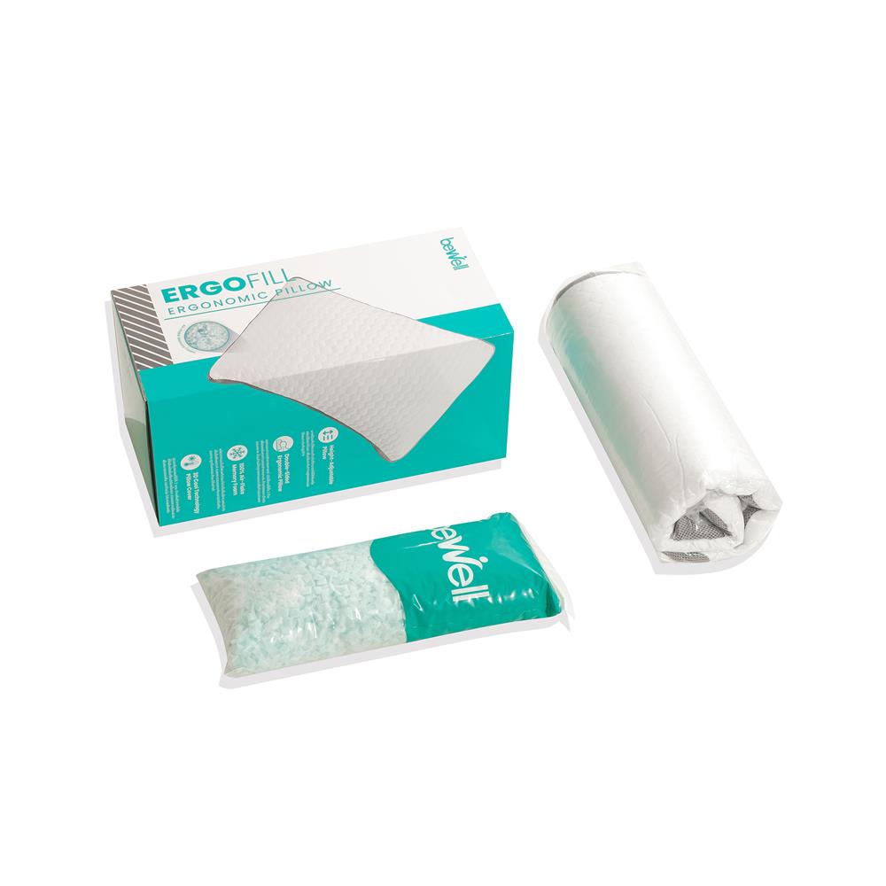 หมอนสุขภาพ เมมโมรี่โฟม BEWELL ERGOFILL 50x70x20 ซม. สีขาว