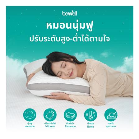 หมอนสุขภาพ เมมโมรี่โฟม BEWELL ERGOFILL 50x70x20 ซม. สีขาว_5