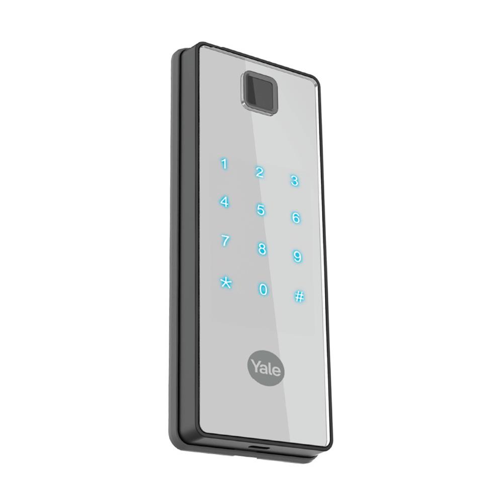 กลอนประตูดิจิตอล YALE REFLECTA BIO V (แนวตั้ง) สีเงิน