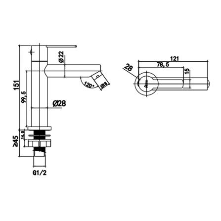 ก๊อกอ่างล้างหน้าเดี่ยวเคาน์เตอร์ PREMA PM1051(GG)(HM)_1