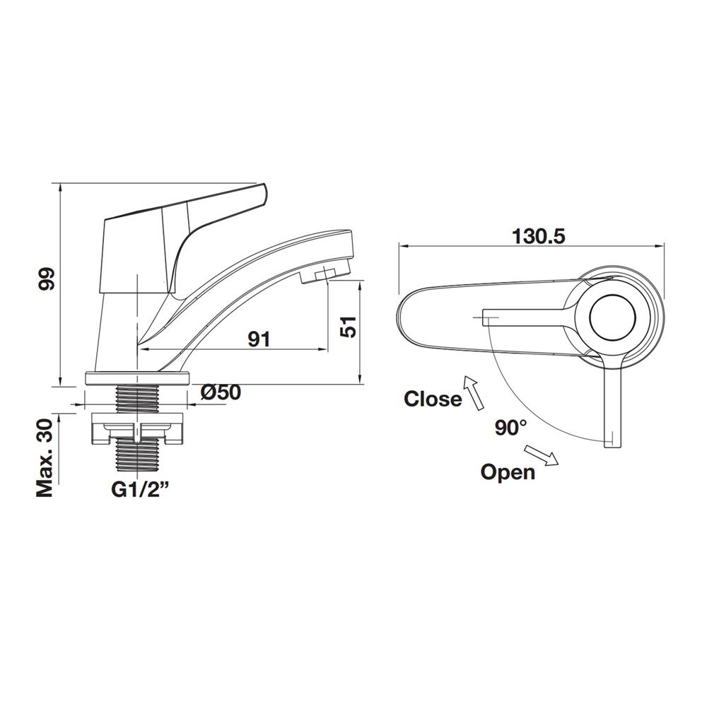 ก๊อกอ่างล้างหน้าเดี่ยวเคาน์เตอร์ HAFELE 495.62.028