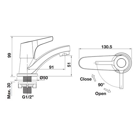 ก๊อกอ่างล้างหน้าเดี่ยวเคาน์เตอร์ HAFELE 495.62.028_1