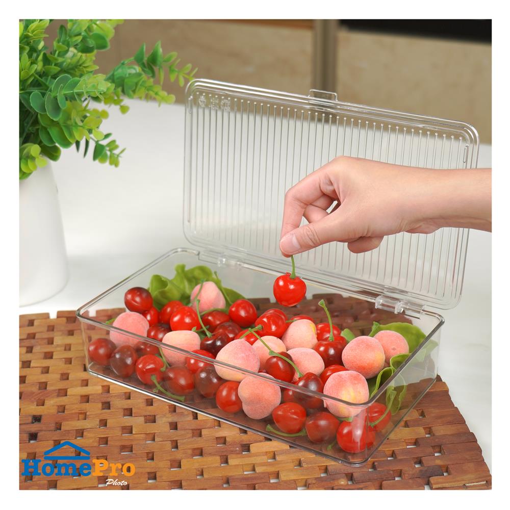 กล่องจัดเก็บในตู้เย็นมีฝา KECH CHILLY SIZE M 16.5X27.5X6 ซม.