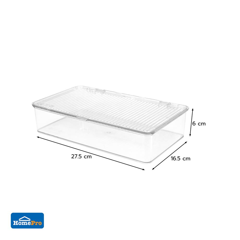 กล่องจัดเก็บในตู้เย็นมีฝา KECH CHILLY SIZE M 16.5X27.5X6 ซม.