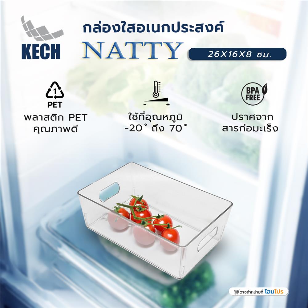 กล่องใสอเนกประสงค์ KECH NATTY SIZE M 26x16x8 ซม.